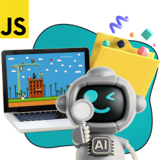 Язык программирования JavaScript + AI. Проектное обучение + геймификация + AI-помощники - КИБЕРшкола программирования для детей, компьютерные курсы для школьников, начинающих и подростков - KIBERone г. Митино